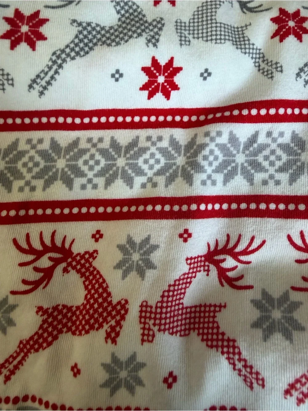 Holiday Reindeer Print Jersey Fabric Red & Gray